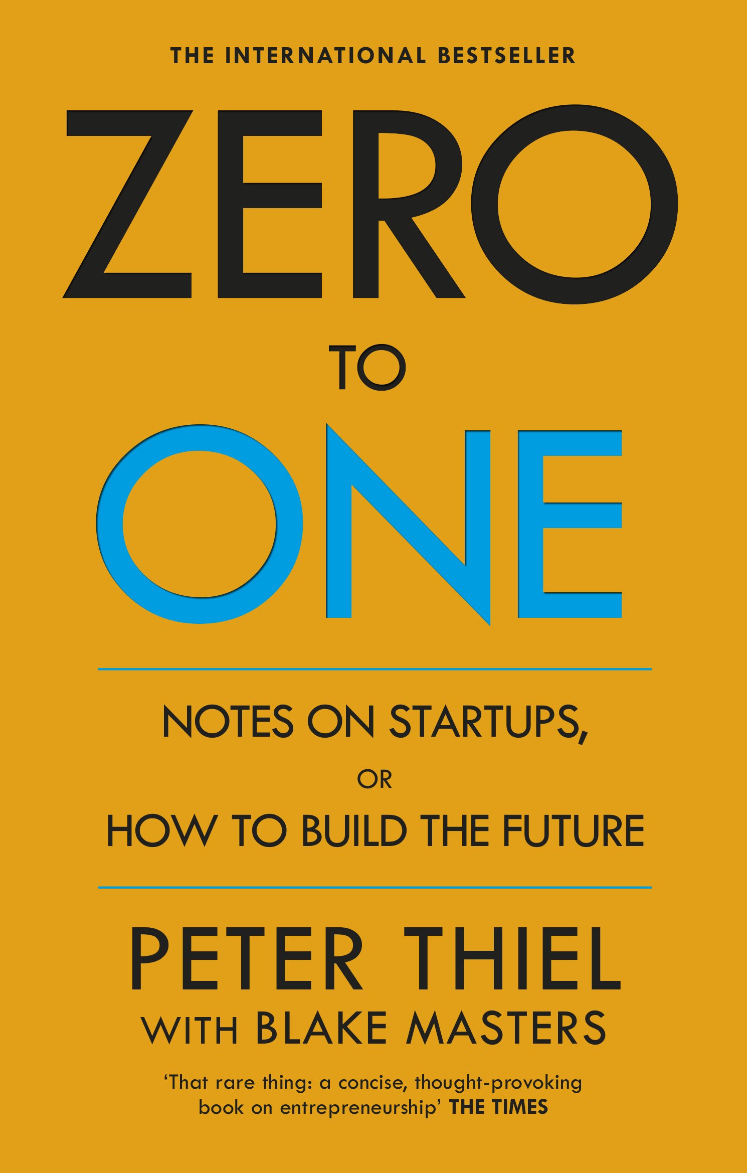 Image of the book: Zero to one by Peter Thiel and Black Masters